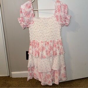 Floral Pink Ruffle Dress